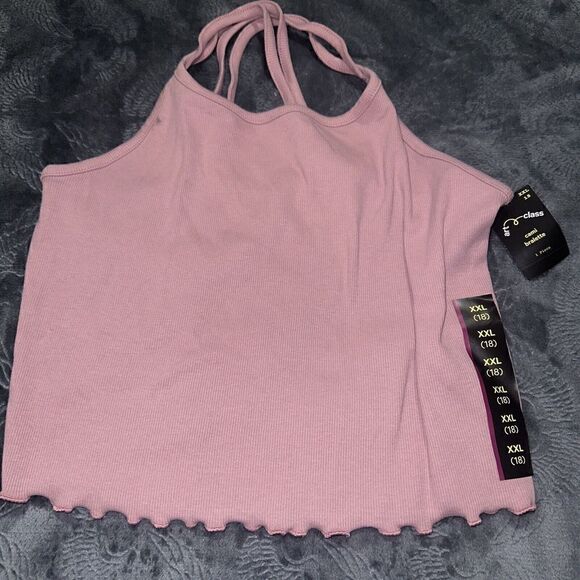 Girls' Cami Bralette - art class Rose Pink XXL(18). Ruffle Bottom. NWT. Q - Picture 2 of 5